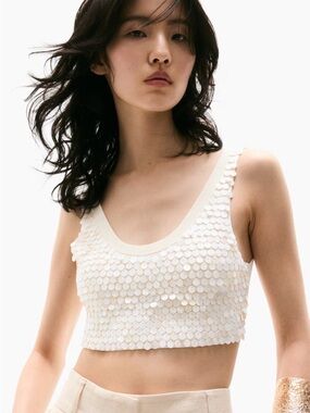 H&M EDITION Adorned Crop top size L